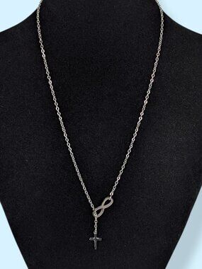Cross & Infinity Symbol Pass Through Necklace